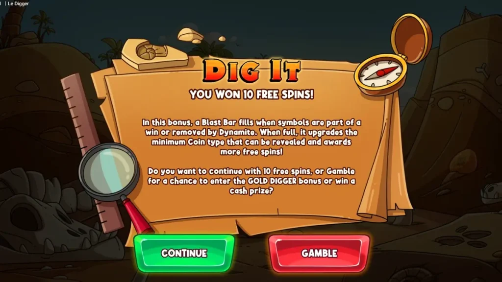 Smokey the raccoon in the Le Digger slot game